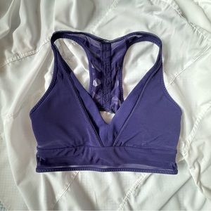 Lululemon Navy Mesh Panel Crisscross Open Back Crop Top